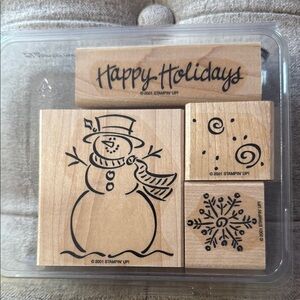 Stampin' Up! Frosty Wooden Stamp Set (used)